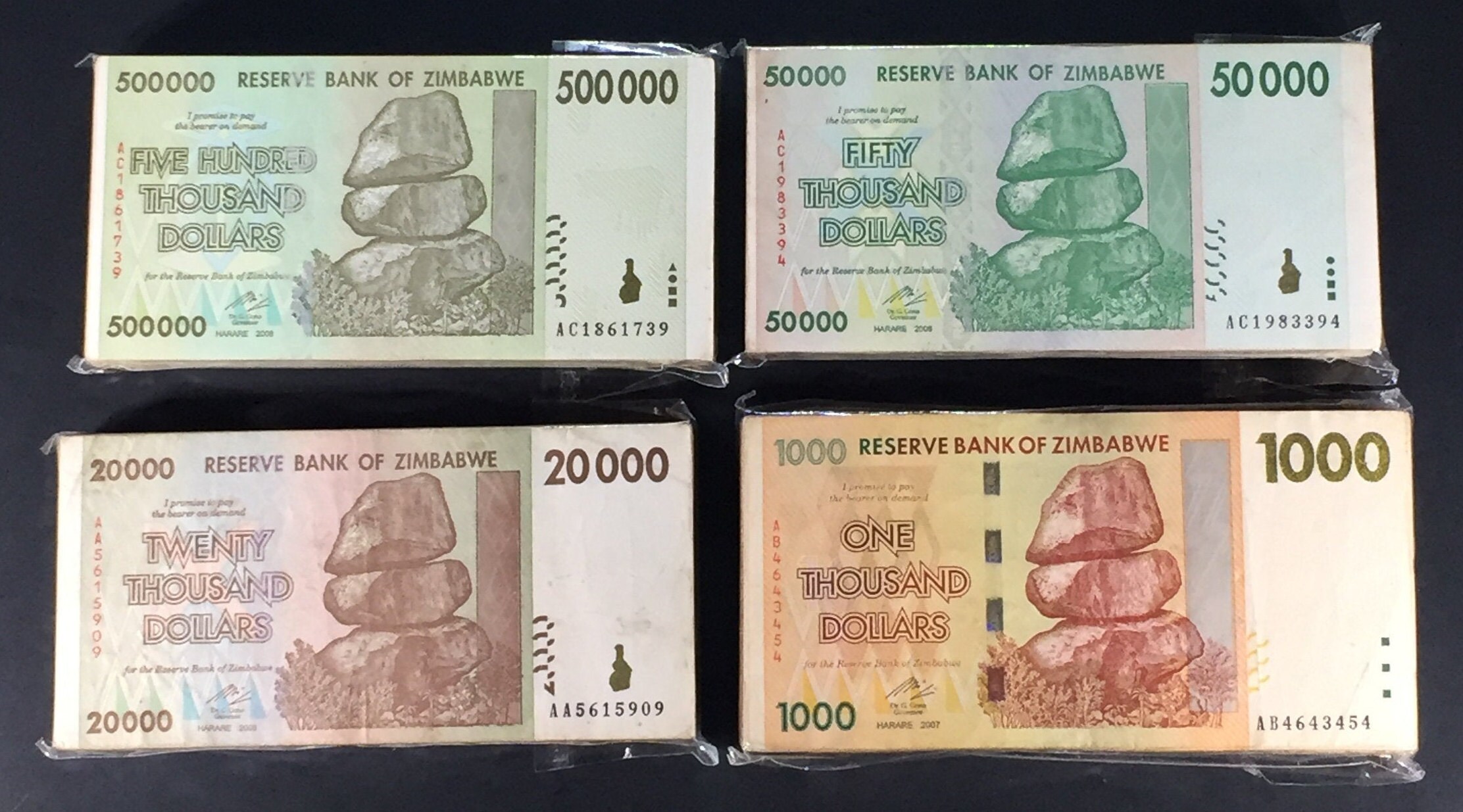 Zimbabwe Banknotes hyperinflation 20 used banknotes 1 Etsy