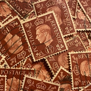 Stamp Art, Brown, King George VI, Grossbritannien, 1,5 Decimal, gebrauchte Stempel