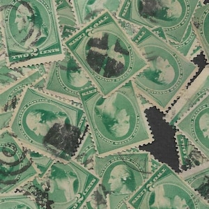 Sellos de 2 centavos de George Washington de 1887, 25 sellos en total