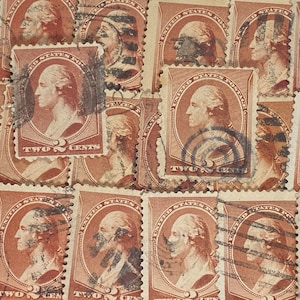 1887 George Washington 2 cent stamps 25 stamps total