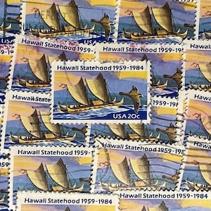 Stamp Art, Stato delle Hawaii, Boats, 20 cent, Stati Uniti, francobolli usati