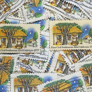 Stempelkunst, First Civil Settlement, Alta California 1777, 13 Cent, USA, große gestempelte Briefmarken
