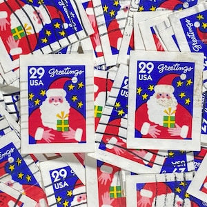 Art du timbre, Père Noël, Noël, États-Unis, 29 cents, timbres oblitérés