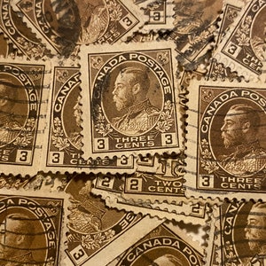 Stamp Art, Brown, Canadá, Rei George VI, selos usados