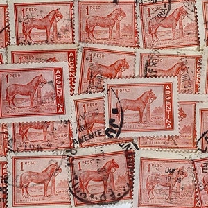 Stamp Art, Pferd, Caballo Criollo, 1 Pesos, Argentinien, gebrauchte Stempel