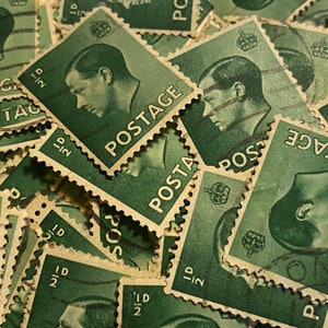 Stamp Art, Verde, King Edward VIII, .5 decimal, sellos usados