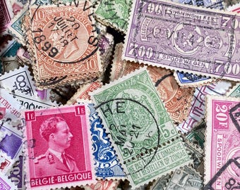 Vintage Belgium Stamps - 200 Stamps Many duplicates 1890's - 1970's