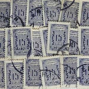 Stamp Art, Resmi Official, 15 Kurus, Turquía, sellos usados