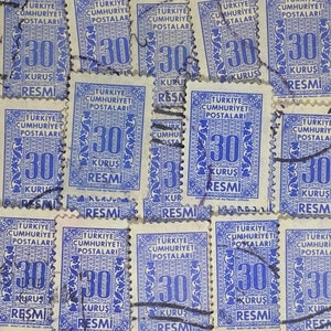 Stamp Art, Resmi Officiel, 30 Kurus, Türkei, 21 benutzte Stempel