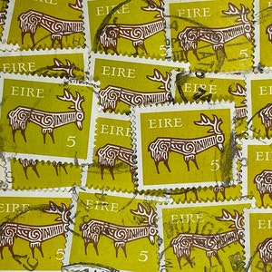 Stamp Art, geel, rendieren/elanden, 5 cent, Ierland, Ierland, gebruikte postzegels