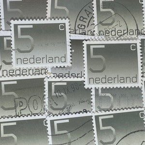 Stamp Art, Blanco/Negro, 5 centavos, Países Bajos, sellos usados