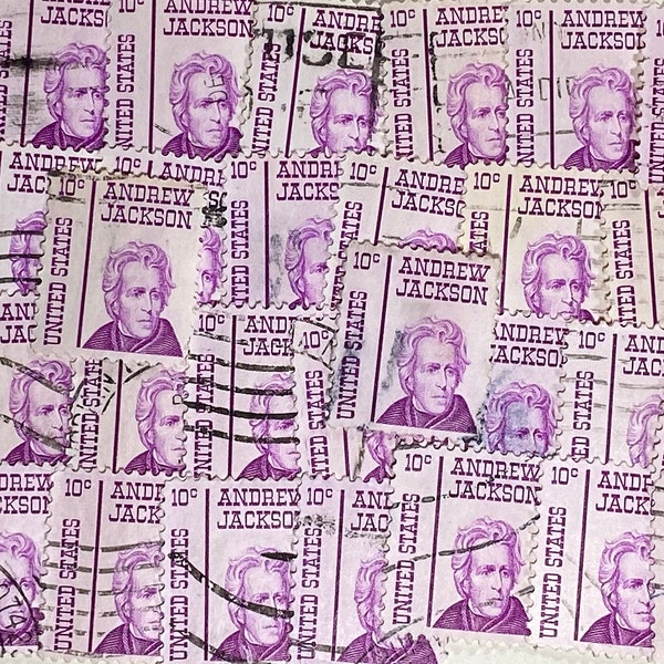 Stamp Art, Andrew Jackson, 10 cents, États-Unis, timbres usagés