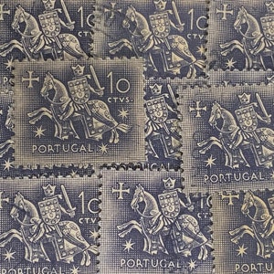 Stamp Art, Black/Charcoal, Ritter zu Pferd, 10 Centavos, Portugal, gebrauchte Stempel