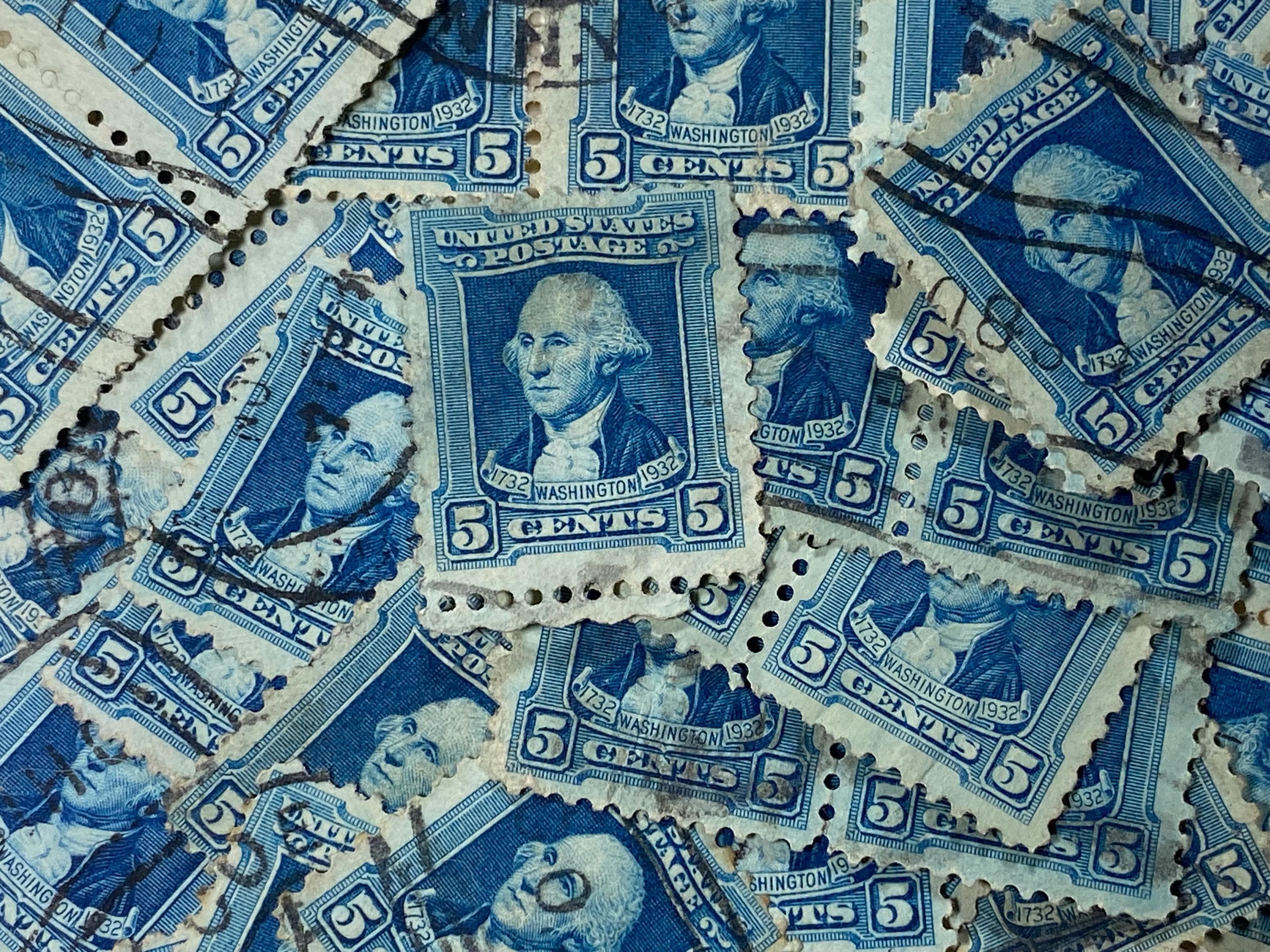 5¢ U.S. POSTAGE ジョージ・ワシントン 使用済み切手 アメリカ合衆国旧切手 非常にレアな1921年ジョージワシントン 2セント