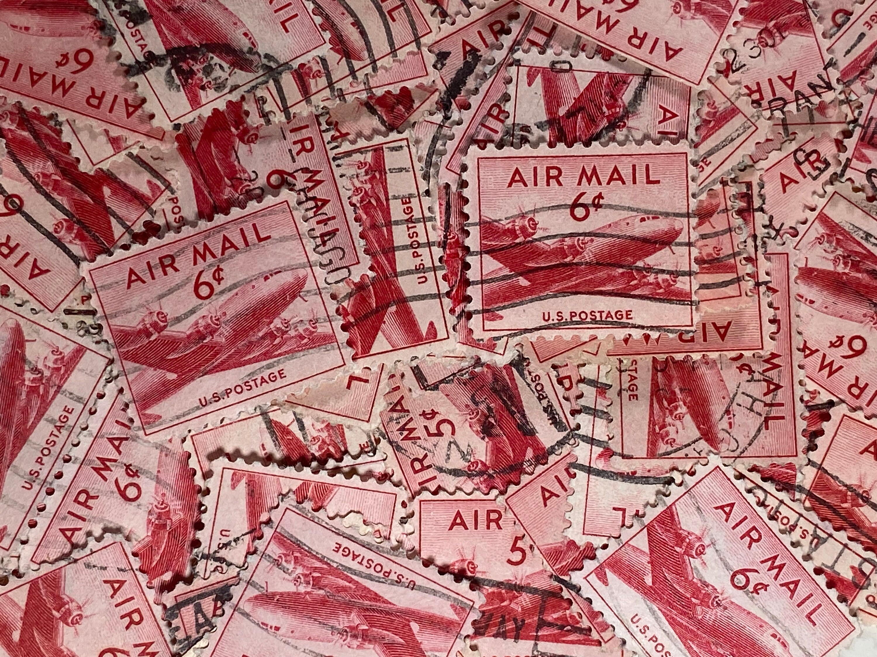 RARE 1940S RED 6 CENT U.S. AIR-MAIL STAMP | eBay