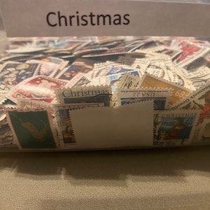 Sellos navideños antiguos temáticos: 500 sellos, muchos duplicados, de los años 1960 a 1990
