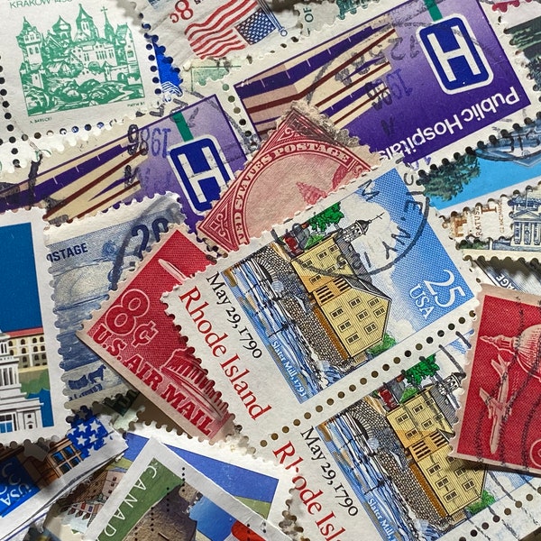 Vintage Topical Buildings/Architecture Stamps - 100 Different Stamps 1940's - 1990's