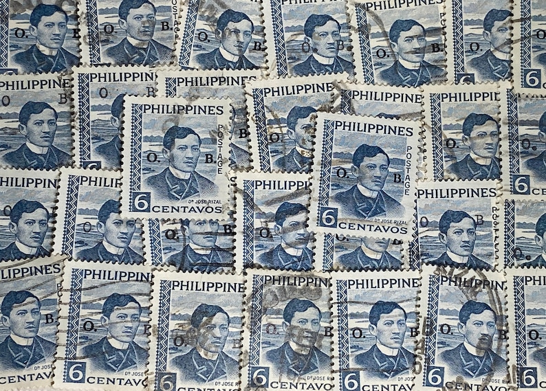 Jose Rizal Pattern Stamp Art, Dr. Jose Rizal, 6 Centavos, Philippines, Used Stamps - Etsy