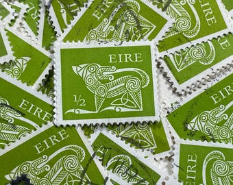 Stamp Art, Mythical Creatures, .5 cents, Eire, Ireland, Green, used stamps
