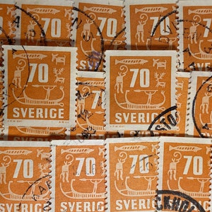 Arte de sellos, Naranja, Pinturas rupestres, 70 Ore, Suecia, Sellos usados