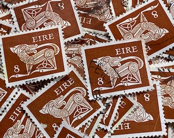 Stamp Art, Mythical Creatures, 8 cents, Eire, Ireland, Brown, used stamps