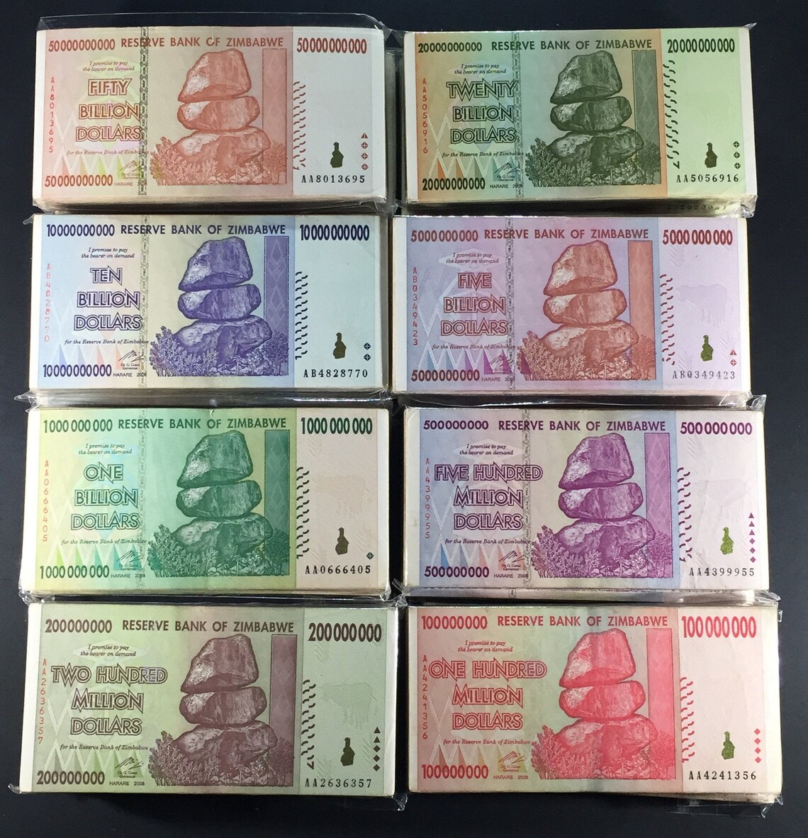 Zimbabwe Banknotes hyperinflation 20 used banknotes 1 Etsy