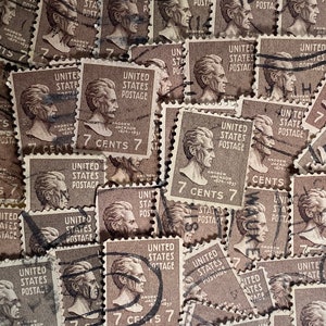 Stamp Art, Brown, Andrew Jackson, 7 centavos, EUA, selos usados