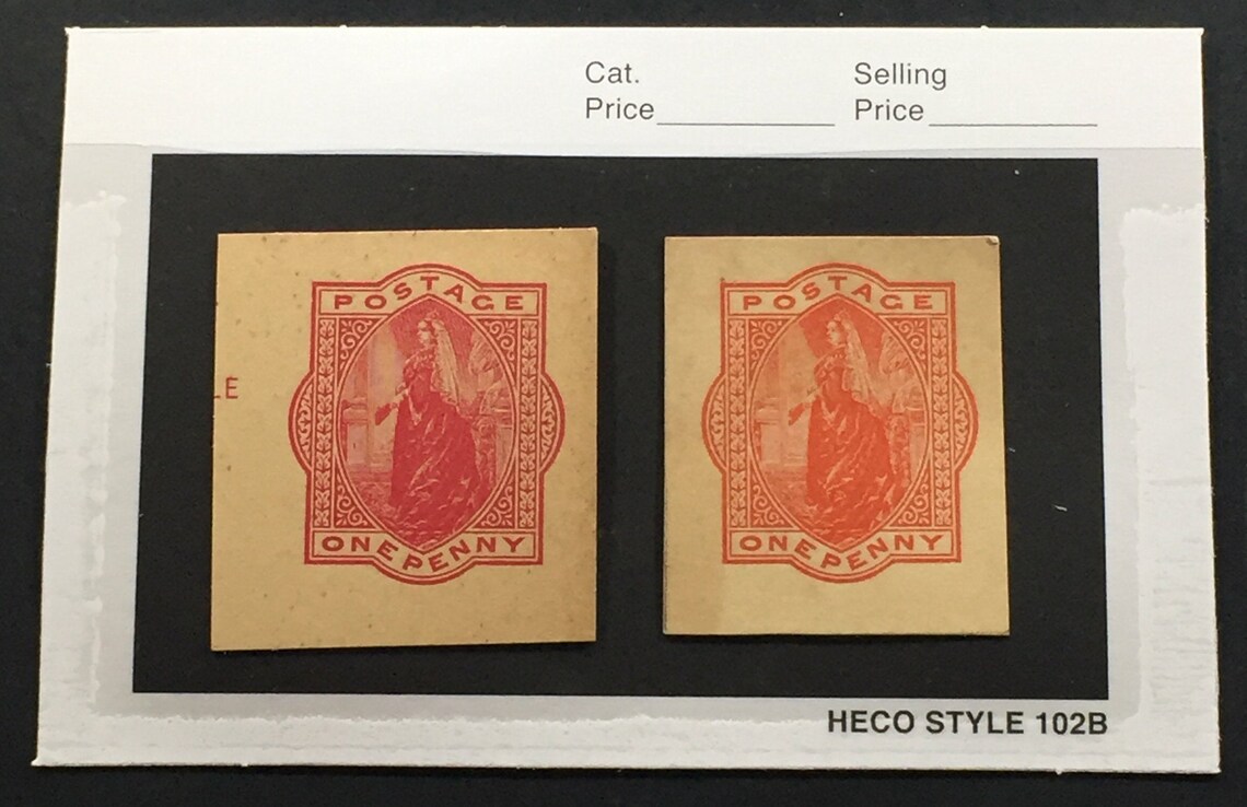 Queen Victoria stamp red one penny cut out Great Britain Etsy