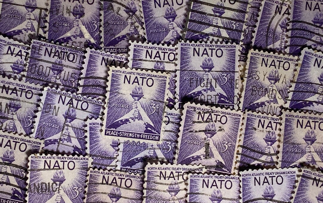 Stamp Art, Purple, Peace Strength Freedom, 3 Cents, NATO, USA, Used ...