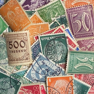 Sellos antiguos de Alemania: 50 sellos diferentes, de 1900 a 1980