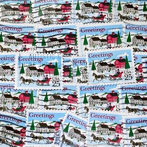 Stamp Art, Greetings, Kerstmis, 25 cent, VS, gebruikte postzegels