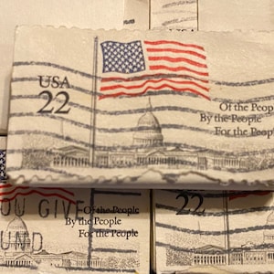 Stamp Art, Bandera de EE. UU., 22 centavos, EE. UU., sellos usados