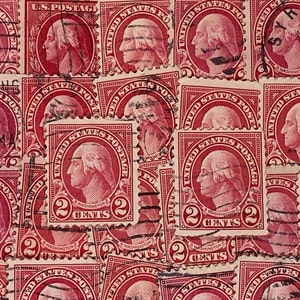 Stamp Art, George Washington, 2 cent, VS, gebruikte postzegels