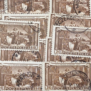 Stamp Art, Brown, Nicolaus Copernicus, 20GR, Polônia, Selos grandes usados