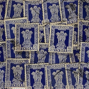 Art du timbre, Naye Paise, service postal, 25 np, Inde, timbres oblitérés