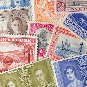 Timbres vintage du Commonwealth britannique - 25 timbres neufs différents des années 20 aux années 60