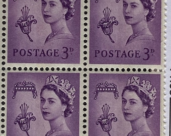Regional UK, Queen Elizabeth II, 3d, mint stamps block of 4