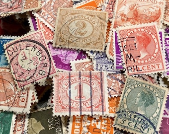 Vintage Nederlandse postzegels - 200 postzegels Veel duplicaten jaren 1890 - 1970