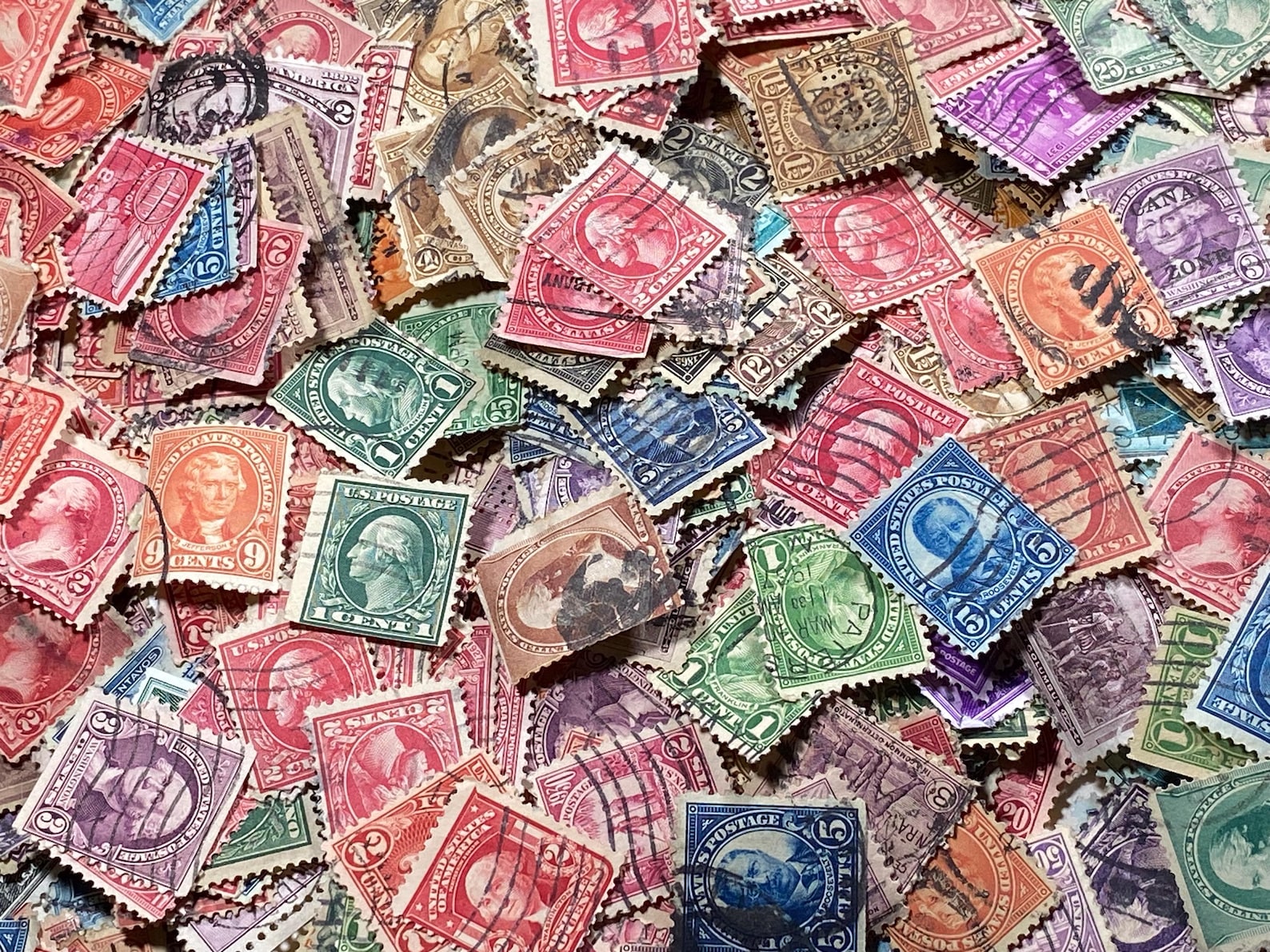 Multiple Stamps Incorrectly Vintage USA President Stamps, 200-1000 Stamps, Many Duplicates, 1900's ...
