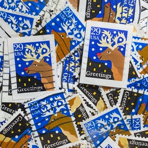 Stamp Art, Renna, Natale, USA, 29 centesimi, francobolli usati