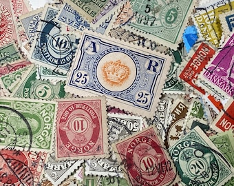 Vintage Scandinavia Stamps - Norway, Sweden, Finland, Denmark and Switzerland - 100 Different Stamps 1920's - 1980's