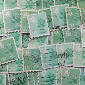 Stamp Art, Light Emerald, Queen Elizabeth II, Machin, Great Britain, Regional , gebrauchte Briefmarken, 12,5p