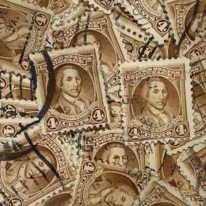 Art du timbre, Brown, George Washington, 4 cents, 1932, États-Unis, timbres oblitérés