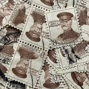 Stamp Art, Brown, General John J. Pershing, 8 centavos, EUA, selos usados
