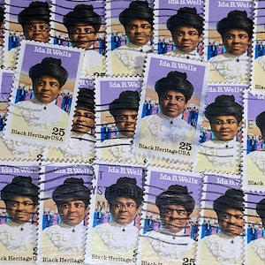 Stamp Art, Ida B. Wells, Black Heritage, 25 centesimi, USA, francobolli grandi usati