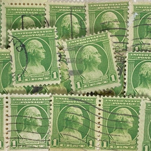 Art du timbre, vert, George Washington, 1 cent, 1932, États-Unis, timbres oblitérés
