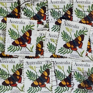 Stamp Art, Butterfly, Chlorinda Hairstreak, 30 centavos, Austrália, selos usados