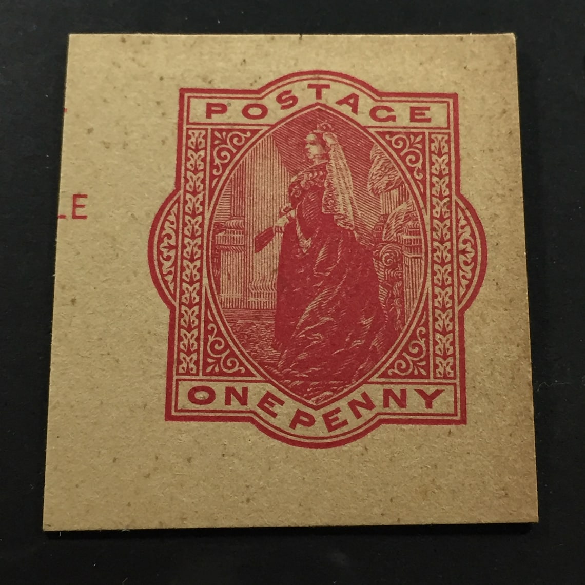 Queen Victoria stamp red one penny cut out Great Britain Etsy