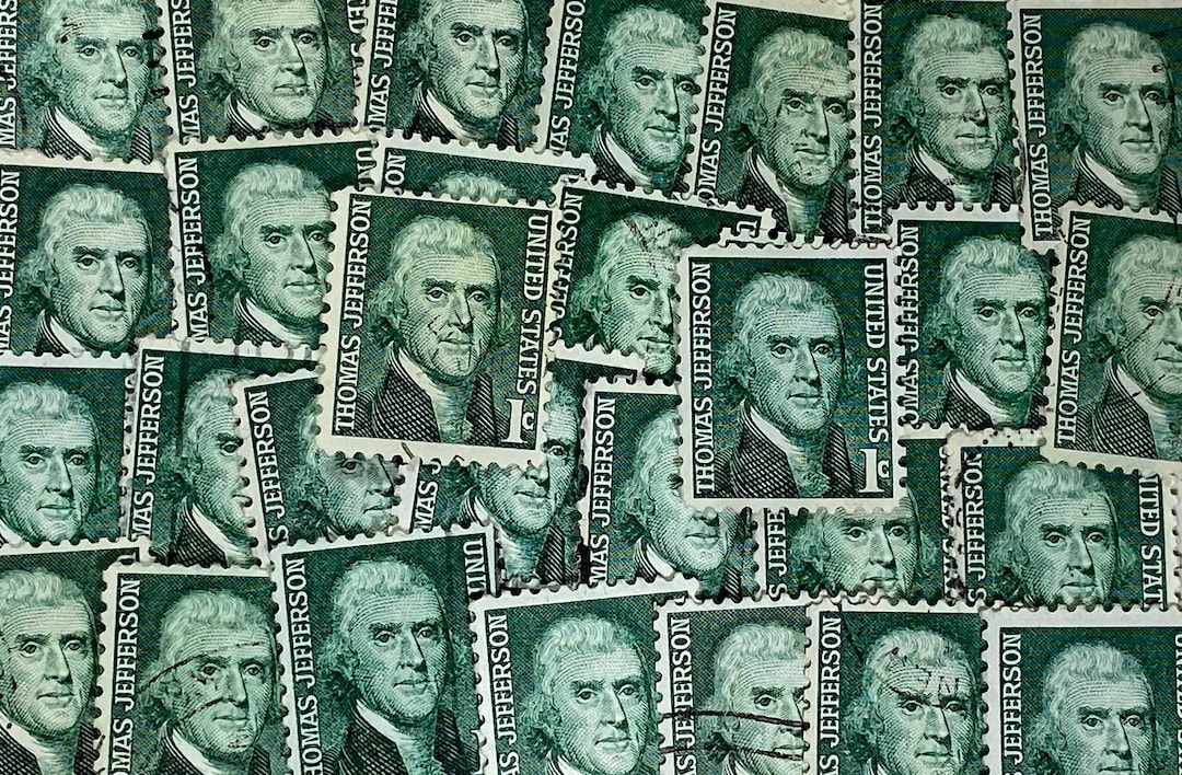 How much is a thomas jefferson 1 cent stamp worth