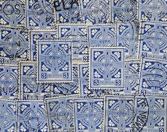 切手アート、茶色、王家の紋章、紋章、1 クローネ、デンマーク、使用